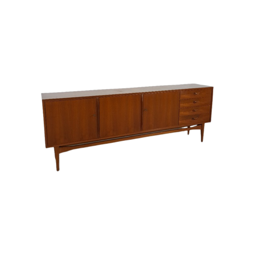 Vintage Teak Fineer Dressoir Met Lades