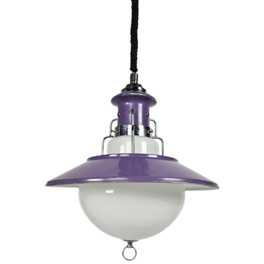 Brevettato - Space Age - Hanglamp - Opaline Glas - Metaal - Italie - 70's 1