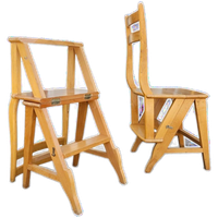 2 X Library Ladder Chair 1950s