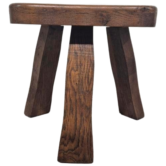 Brutalist Eikenhouten Vintage Krukje Design 1