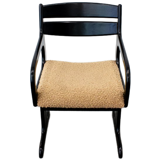 Zwarte Vintage Bouclé Brutalist Design Stoel 1