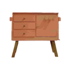 Vintage Unieke Commode Babykamer Terracotta thumbnail 1
