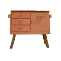 Vintage Unieke Commode Babykamer Terracotta