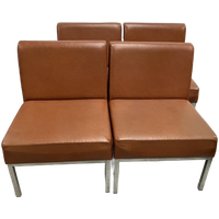 Vintage Bank / Zitelementen / Modules - Cognac, Chroom