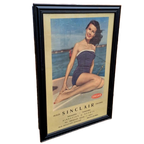 Originele Vintage Pin-up Reclame Poster Van Sinclair Olie️️⛽ thumbnail 1