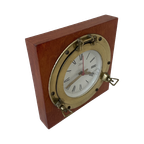 Royal Marine - Vintage - Wall Mounted Or Standing Ships Clock - Made From Brass And Wood thumbnail 1