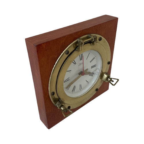 Royal Marine - Vintage - Wall Mounted Or Standing Ships Clock - Made From Brass And Wood