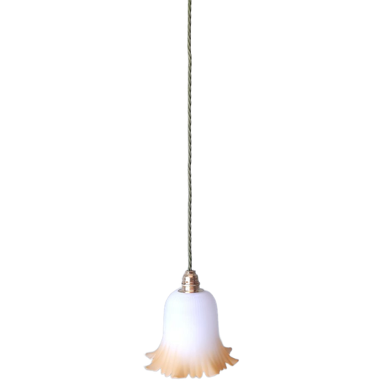 Vintage Glazen Frosted Tulp Hanglamp, Mat Oranje Glas 1