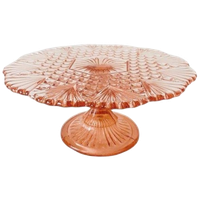 Art Deco Taartplateau Luxval Val St. Lambert Roze 1930’s