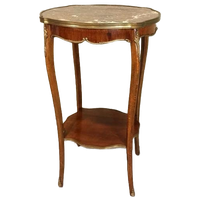 Antieke Frans Marmeren Blad Bijzettafel Sidetable Nachtkastj