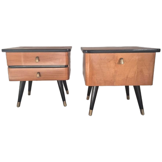 Vintage Set Nachtkastjes Mid Century 1