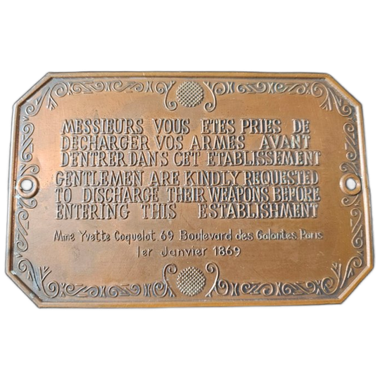 Plaquette - Deurplaatje - Mme Yvette Coquelot - 2e Kwart 20e Eeuw 1