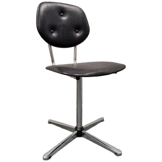 Vintage Bureaustoel Jaren 60 Skai Stoel Met Kruispoot 1