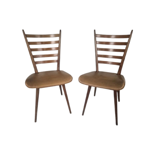 2 Vintage Cees Braakman Ladder Stoelen