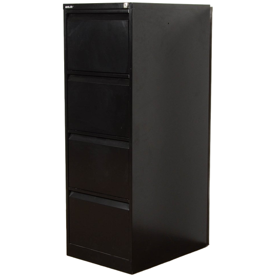 Bisley Dossierkast, Zwart, 132 X 47 Cm, Incl. 4 Laden, Geschikt Voor A4 1