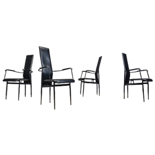 Vintage S44 Dining Chairs By Giancarlo Vegni For Fasem, Set Of 4, 1980s 1