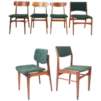 6 Vintage Teakhouten Eettafel Stoelen | Ploeg Stof Nieuw