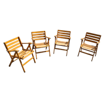 4 X Folding Chairs By Ico & Luisa Parisi For Reguitti, Italy, 1970s,
