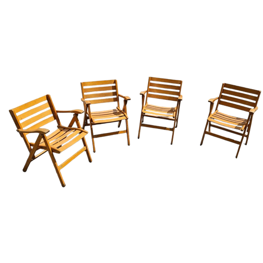 4 X Folding Chairs By Ico & Luisa Parisi For Reguitti, Italy, 1970s, 1
