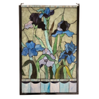 Glas In Lood Art Nouveau Stijl Bloemen In Park thumbnail 1