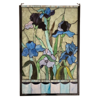 Glas In Lood Art Nouveau Stijl Bloemen In Park
