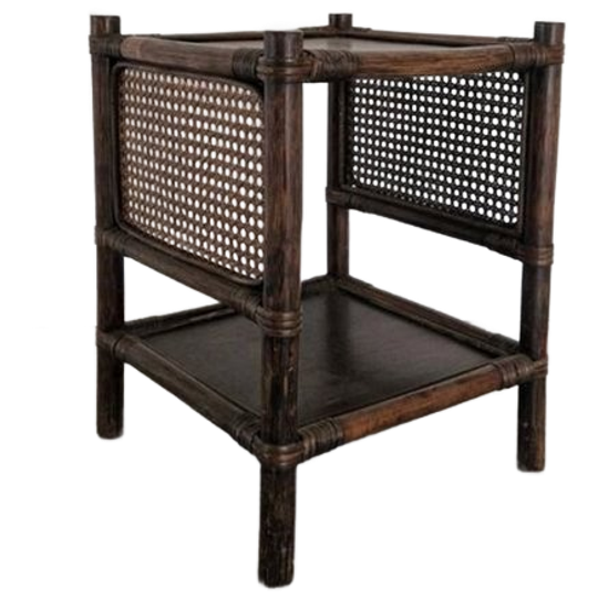 Boho Bamboe En Rotan Bijzettafeltje 1