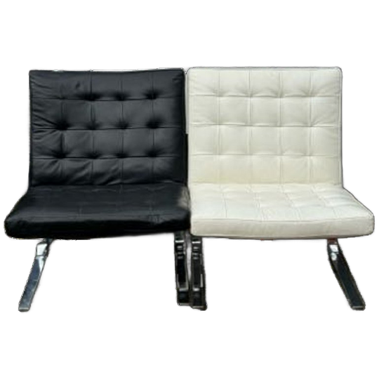 Pair Of Barcelona Style Leather Chairs 1