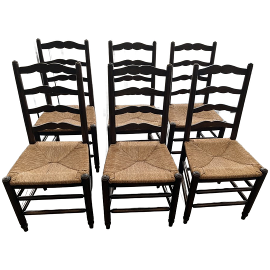 6 Vol-eiken Handgemaakte Stoelen 1