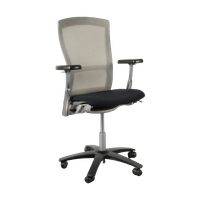 Knoll Life H05 Bureaustoel, Zwart, Grijs Mesh, 1D Armleggers, Nieuwe Armpad