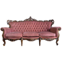 Vintage Oudroze Barok Zetel / Retro Canapé / Sofa / Bank