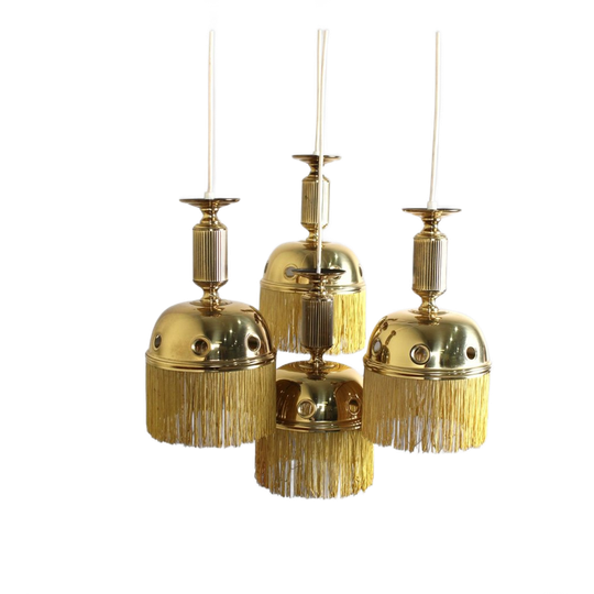 Vintage Cascadelamp, Hanglamp - Messing Jaren '70 1