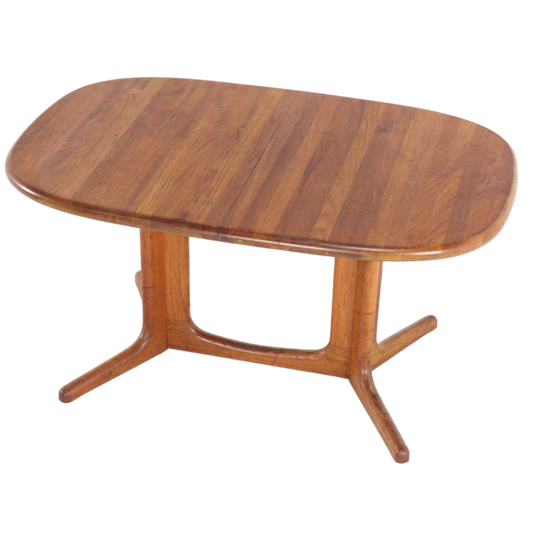 Glostrup Vintage Ovalen 2x Verlengbare Eettafel Massief Teak Deens 1