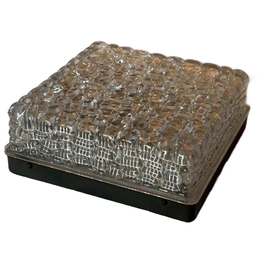 Vintage Plafonnière Reliëf Glas Rzb '60 1