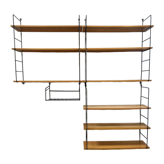 Vintage Beuken Wandrek / Modulair Wandsysteem, Duitsland 1970's 1