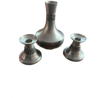 Vaas En Kandelaars Vaas En Kandelaars Oslo Metall Norway Pewter Vintage