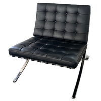 Barcelona Chair Zwart 2X Plus Hocker
