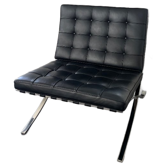 Barcelona Chair Zwart 2X Plus Hocker 1