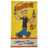 Vintage Usa Tinplate, Tin Sign, Reclamebord Van Popeye