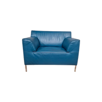 Montel Fresh - Fauteuil - Blauw - Leder - Design