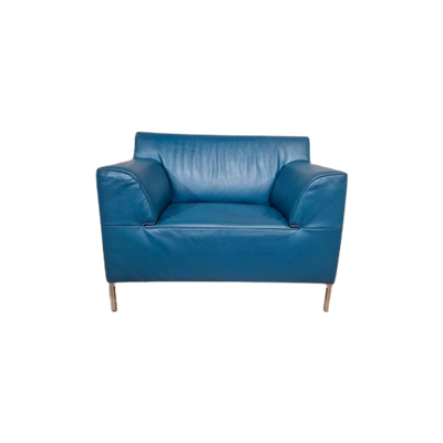 Montel Fresh - Fauteuil - Blauw - Leder - Design