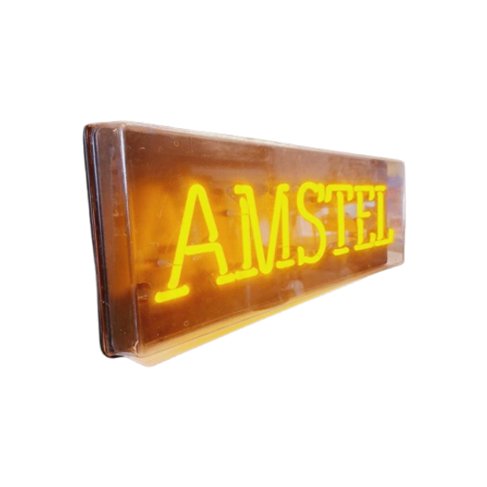 Pracht & Redelijke Zeldzame Gele Neon Reclame Amstel Bier🍺 1
