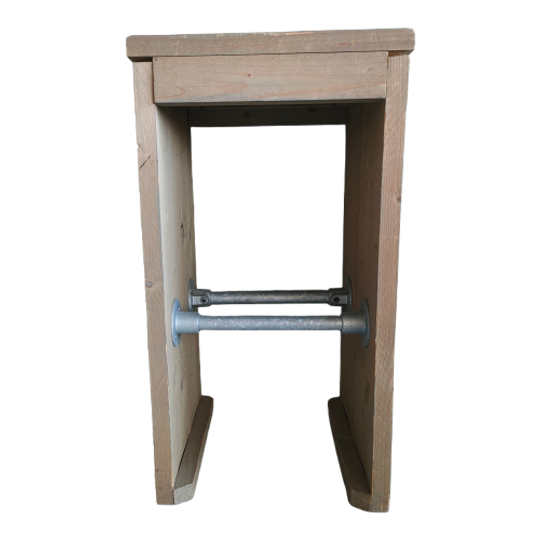Barkruk Of Bijzettafel Industrieel Met Steigerhout 1