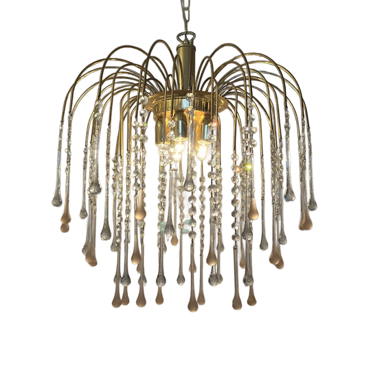Vintage Roze Xl Murano Teardrop Pegels Kroonluchter Kristal 1