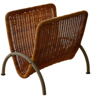 Vintage 70S Rattan Magazine Rack