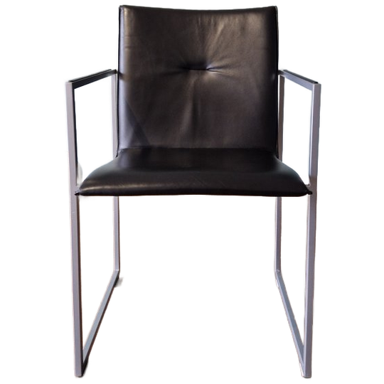 Arco Frame Stoel Zwart Leer 4x 1