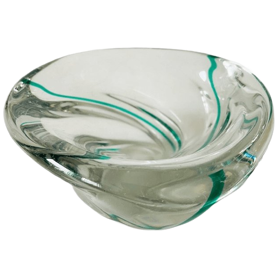 Vintage Mid-century Glazen Schaal Max Verboeket Maastricht Kristalunie 1950’s 1