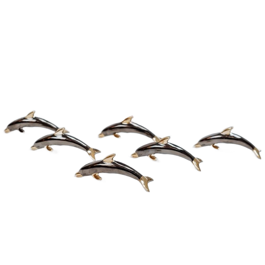 Set Van 6 Vintage "dolfijnen" Naamkaarthouders 1