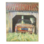 Schilderij Olieverf Doek Pelckmans Peugeot 404 Auto Uniek 70 thumbnail 1