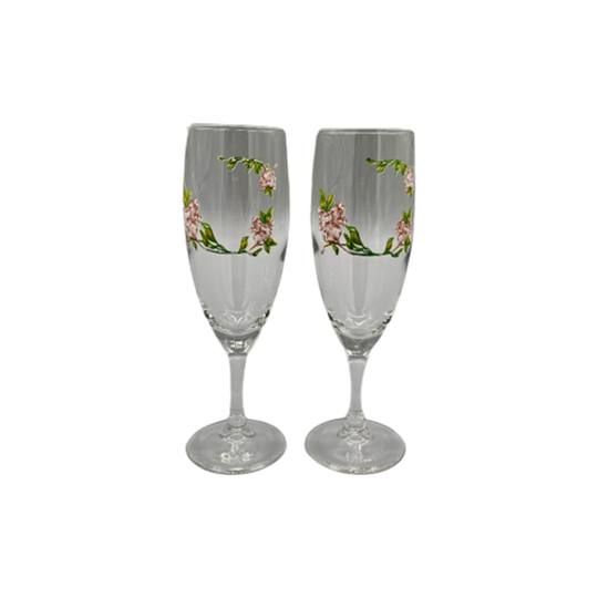 Set Vintage Champagnes Flutes Met Print 1