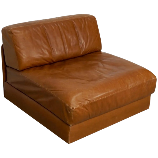 De Sede Ds-76 Lounge Chair / Slaapbank Cognac Leer, Zwitserland, Jaren 1970 1